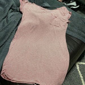 Burgundy/white striped dress